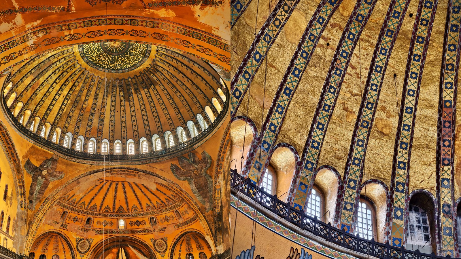 Mái vòm Hagia Sophia và hàng cửa sổ đón ánh sáng